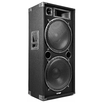 Image of MAX SP215 DJ Disco PA Speaker, Dual 15&quot; Woofers, Full Range Drivers, 2000W Power, Professional Sound System for Events, Live Performances, Karaoke, Parties, Clubs, and Portable Audio Setup