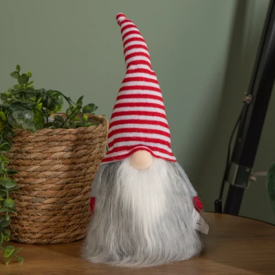 Image of 34cm Cuddly Santa Gonk Indoor Christmas Decoration Stripey Hat
