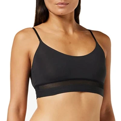 Image of Sloggi Women&#039;s Ever Fresh Crop Top Bustier, Black (Black 0004), XS UK