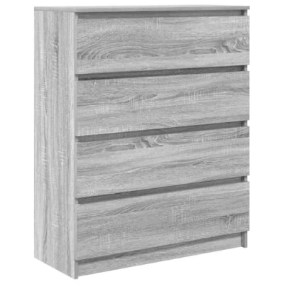 Image of vidaXL Sideboard Grey Sonoma Storage Cabinet 80x35x99cm Engineered Wood for Kitchen, Bedroom, Office