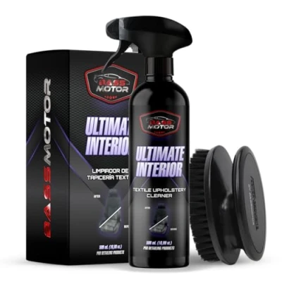 Image of BassMotor Cleans Textile Upholstery for Car Seats and Floor Mats, Interior Fabrics Cleaner with Included Brush Easy to Use Fresh Scent Ultimate 500ml +