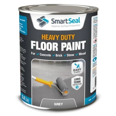 Image of SmartSeal Heavy Duty Floor Paint (Grey, 2.5 Liters) Easy to Apply on Concrete, Brick, Stone and Wood