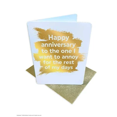 Image of Brainbox Candy Funny Anniversary Cards Cheeky Silly Humorous Gold Foiled &#039;Annoy You&#039; Perfect For Husband Wife Him Her Boyfriends Girlfriends