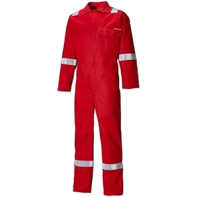 Image of Dickies Everyday Flame Retardant Reflective Taped Coverall Overall Firechief High Visibility Lightweight FR24/7TP+ TALL LEG (M Tall, Red)