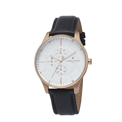 Image of Pierre Cardin Men&#039;s Multi Dial Quartz Watch with Leather Strap PC902731F117