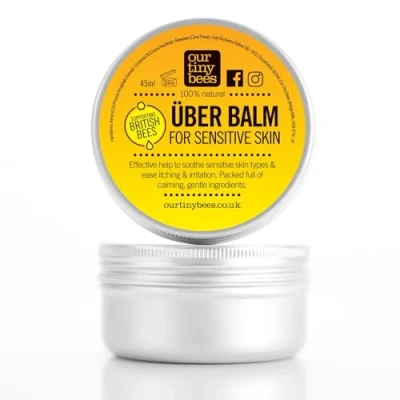 Image of Sensitive skin Repair Balm Uber Eczema cream. Psoriasis treatment and dry moisturiser calming, moisturising, by Our Tiny Bees 45ml Cream adults for itchy