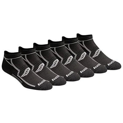 Image of Saucony Men&#039;s Multi pack Performance Comfort Fit No show Socks, Black Assorted (6 Pairs), L UK