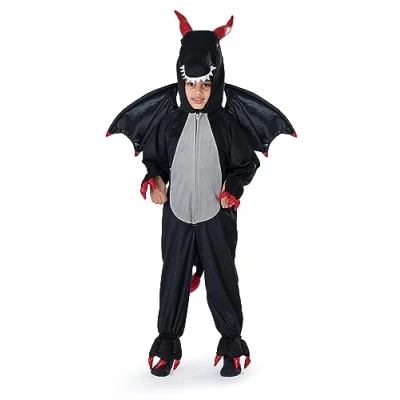 Image of Dress Up America Dragon Costume for Kids Black Set Girls and Boys