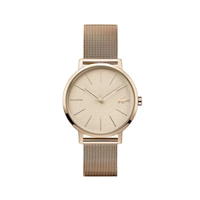 Image of Lacoste Analogue Quartz Watch for women with Rose gold colored Stainless Steel mesh bracelet 2001080