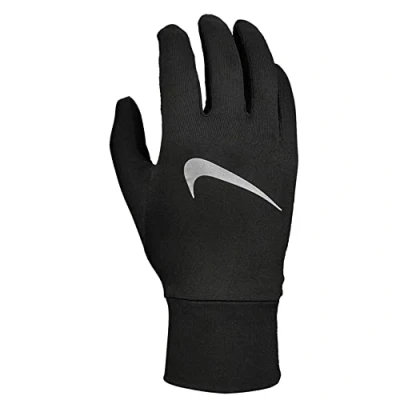 Image of NIKE NGM6L carta Football DRI FIT Accelerate Running Gloves Mens Black Large, Silver, L