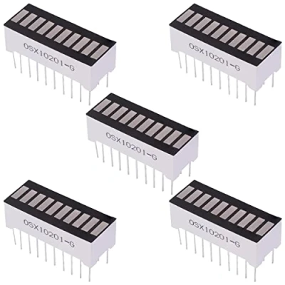 Image of Green 10 Segment LED Bar Array Display Electronic Components (Pack of 5)