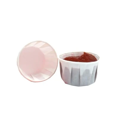 Image of Paper Soufflé Cups Compostable Waxed Ramekin Sauce Pots, Condiments and Medicine Portion (1oz, 1000 pots)