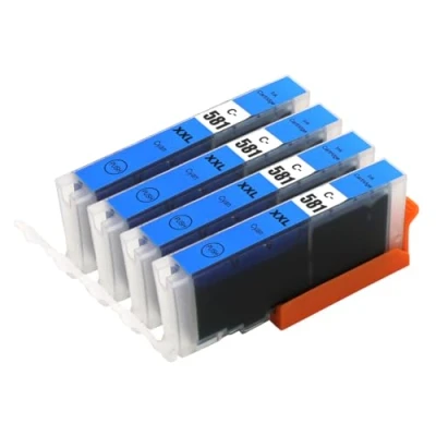 Image of Go Inks 4 Cyan Ink Cartridges to replace CLI 581C Compatible/non OEM for PIXMA Printers