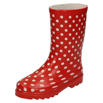 Image of Spot On Girls Spotted Wellington Red/White Rubber UK Size 1 EU 33 US 2