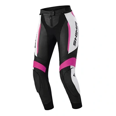 Image of SHIMA Miura 2.0 Motorbike Pants Leather, Womens, Sport with HIPS &amp; Knees Protectors, Perforated Elastic Panels, for 2 Piece Suit (38, Pink)