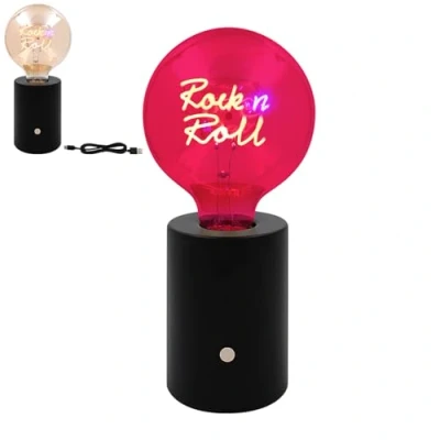 Image of Lesser &amp; Pavey LED Text Lamp Rock N Roll Night Lights Gift for Your Loved Ones Living Room Décor Decorative Home Office