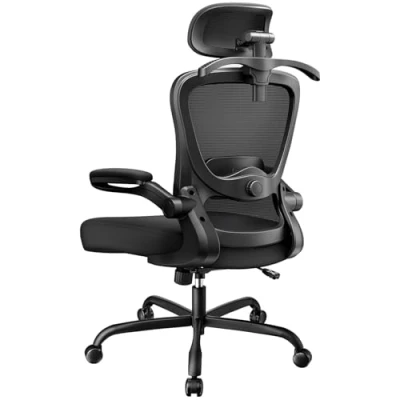 Image of Marsail Ergonomic Mesh Office Chair High Back Desk Adjustable Lumbar Support with Headrest Flip Up Liftable Arms Swivel Computer Task