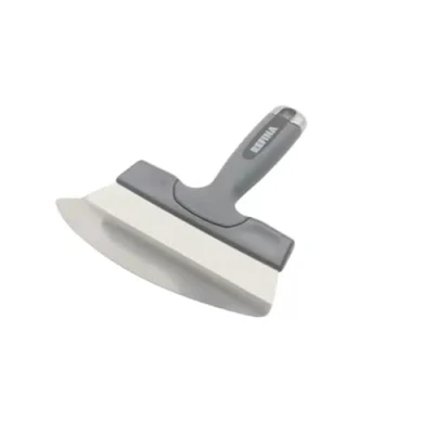 Image of REFINA Bucket Scoop Spatula Knife 7&quot; Efficient Material Collection, Rounded Stainless Steel Blade, Comfort Grip Handle Ideal for Adhesive, Plaster, Joint Compound, Render &amp; More