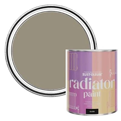 Image of Rust Oleum Brown Heat Resistant Radiator Paint in Gloss Finish Cocoa 750ml