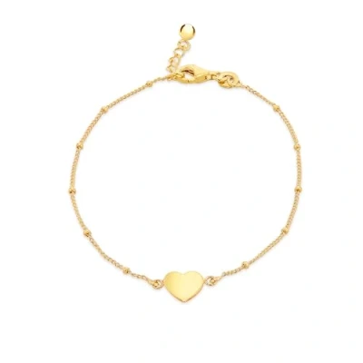 Image of Tuscany Silver Women&#039;s Sterling Yellow Gold Plated Curb and Ball Bracelet Adjustable 18cm/7&quot; 19cm/7.5&quot;
