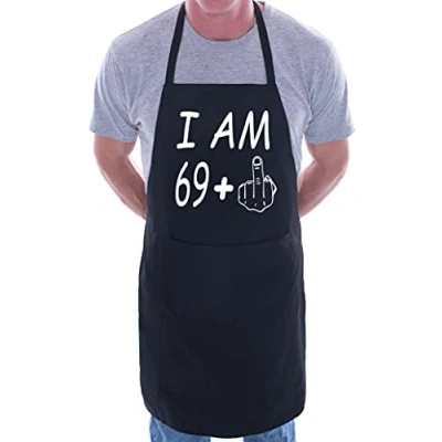 Image of Print4U I am 70 Birthday Novelty Baking Cooking BBQ Apron 70th Ladies Mens Black
