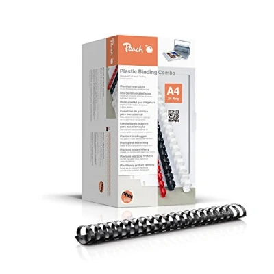 Image of Peach PB444 02 Plastic Binding Combs A4 44 mm 440 Sheets Pack of 50 Black