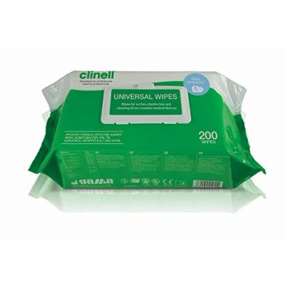 Image of NRS Healthcare Clinell Antibacterial Hygiene Wipes x 200 Pack