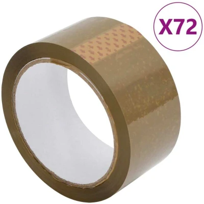 Image of vidaXL Packaging Tape 72 pcs Brown 48 mm x 66 m