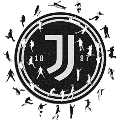 Image of Iconic Puzzles, Juventus Logo, Official Product, Wooden Puzzle for Adults and Children, 100% Sustainable Wood, Size L 500 pieces