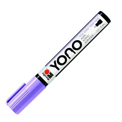 Image of Marabu 12400103226 YONO Marker Pastel Purple 226 Versatile Acrylic Pen with Japanese Bullet Tip, Water Based, Lightfast and Waterproof for Almost All Surfaces, 1.5 3 mm