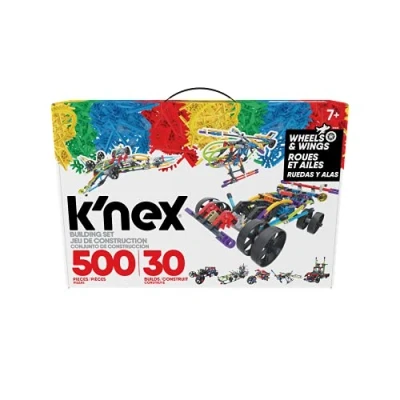 Image of K&#039;NEX Wings and Wheel Building Set 3D Educational Toys for Kids, 500 Piece Stem Learning Kit, Engineering 30 Model Construction Toy Children Ages 7+ Basic Fun 80208