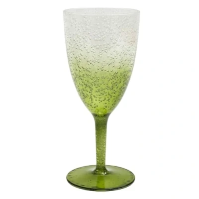 Image of Carousel Home Green Bubbles Plastic Wine Glass Reusable Goblet Garden Picnic Drinkware Outdoor