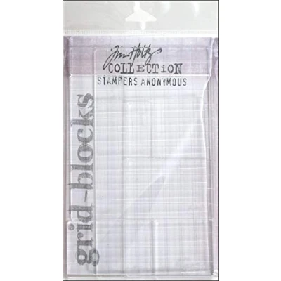 Image of Stampers Anonymous Tim Holtz Acrylic Grid Block Set 9Pcs