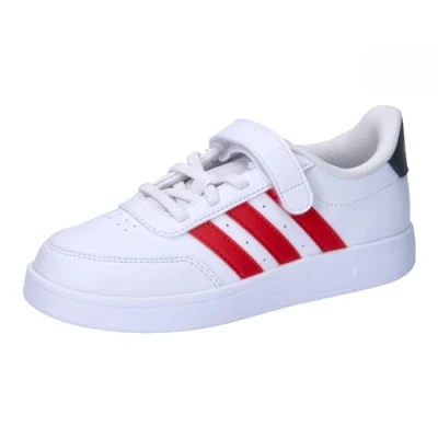 Image of adidas BREAKNET 2.0 Shoes Children Tennis, Cloud White/Better Scarlet/Carbon, 2 UK