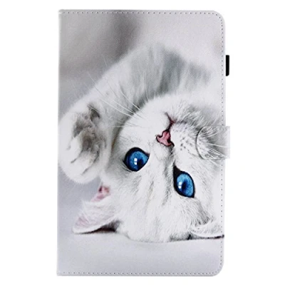 Image of ONETHEFUL Flip Book Cover for Samsung Galaxy Tab A / A6 10.1&quot; 2016 T580 T585 Case PU Leather Stand Protective Tablet Covers white cat
