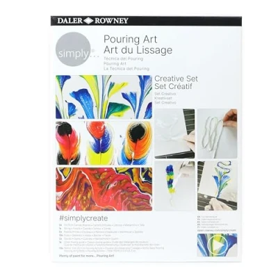 Image of Daler Rowney Simply Pouring Painting Creative Set, DIY, Fun Activity, Make Your Own Art, Ideal as Gifts for Entry Level Artists &amp; Hobbyists