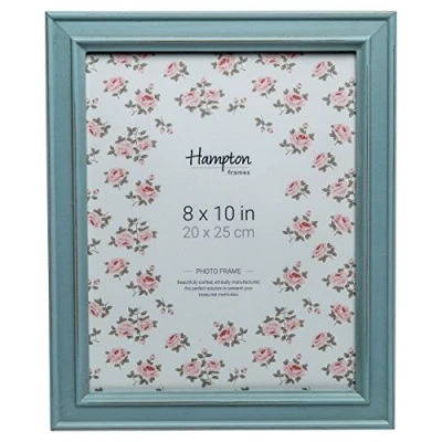 Image of Hampton Frames PALOMA Blue Shabby Chic 8x10&quot; 20x25cm Distressed Wood Photo Frame PAL301980B