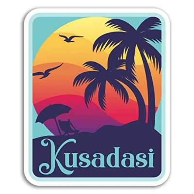 Image of 2 x 10cm Kusadasi Vinyl Stickers Turkey Travel Sticker Laptop Luggage #18357 (10cm Tall)