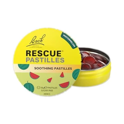 Image of Rescue Pastilles (Watermelon), Soothing Emotional Wellness Pastilles, Travel Size On The Go Calming Alcohol Free, Sugar Natural Flower Essences