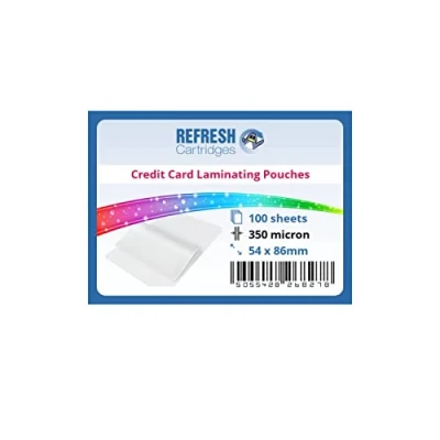 Image of Refresh Cartridges Laminating Pouches Credit Card (54x86mm) 350 Micron Pack of 100 Sheets