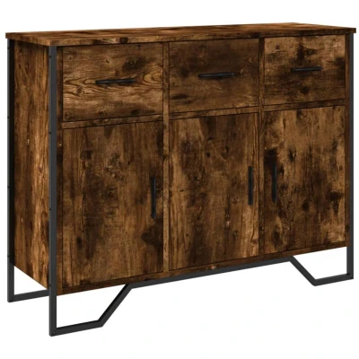 Image of vidaXL Sideboard Smoked Oak 97x32.5x74.5 cm Engineered Wood