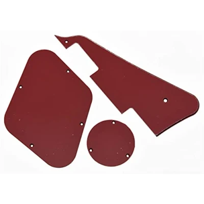Image of Dopro Red 3 Ply LP Pickguard &amp; Rear Plate Switch Cavity Covers for Epiphone Les Paul