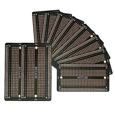 Image of EPLZON 10 Pcs Solderable Breadboard PCB Board Gold Plated Solder for DIY Electronics Projects Apply to Soldering 3.5&quot;x2.05&quot; (Black)