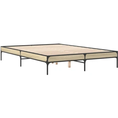 Image of vidaXL Bed Frame without Mattress Sonoma Oak 140x200 cm