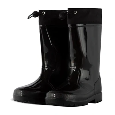 Image of A2Z 4 Kids Girls Boys Wellies Rain Boot Anti Slip Waterproof Twin Tread Black UK Child