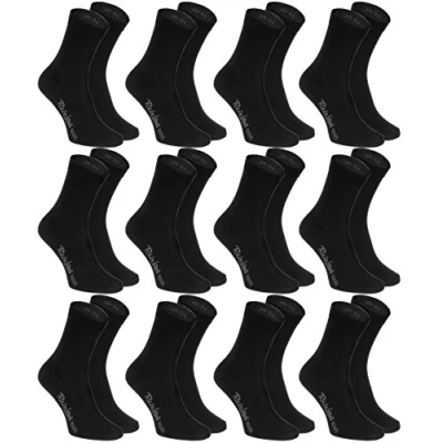 Image of Rainbow Socks Women Men Colourful Cotton Casual 12 Pairs black Size 8,5 9,5