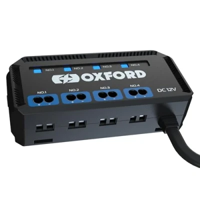 Image of Oxford Motorcycle 12V Fuse Box with Relay. Quick Wiring 4 Way Holder Indicator Lights &amp; 5A for Motorcycle, Motorbike Headlights, Navigation, Phone Holder, Charger, Heated Grips etc.