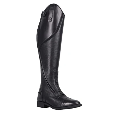 Image of QHP Elegant women&#039;s leather riding boots Tamar adult wide Black Size: 8 UK