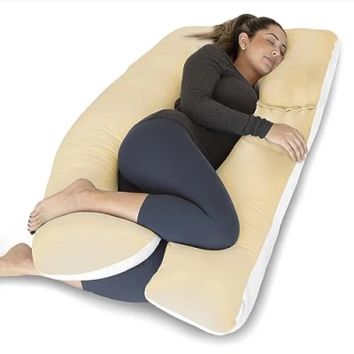 Image of PharMeDoc Pregnancy Pillows, U Shape Full Body Pillow Double Sided Cover with Velvet and Cotton Pillows for Sleeping Adults, Maternity Must Haves