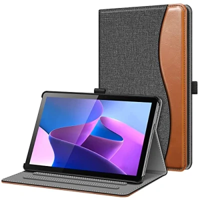Image of FINTIE Case Compatible with Lenovo Tab M10 (3rd Gen, 2022) 10.1 inch, [Corner Protection] Multi Angle Viewing Stand Cover Pocket Pocket, (Z Denim Gray)